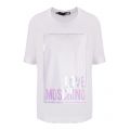 Womens Optical White Iridescent Logo Box S/s T Shirt 57927 by Love Moschino from Hurleys