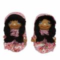 Girls Black Hair Doll Slippers (24-34) 80736 by Lelli Kelly from Hurleys