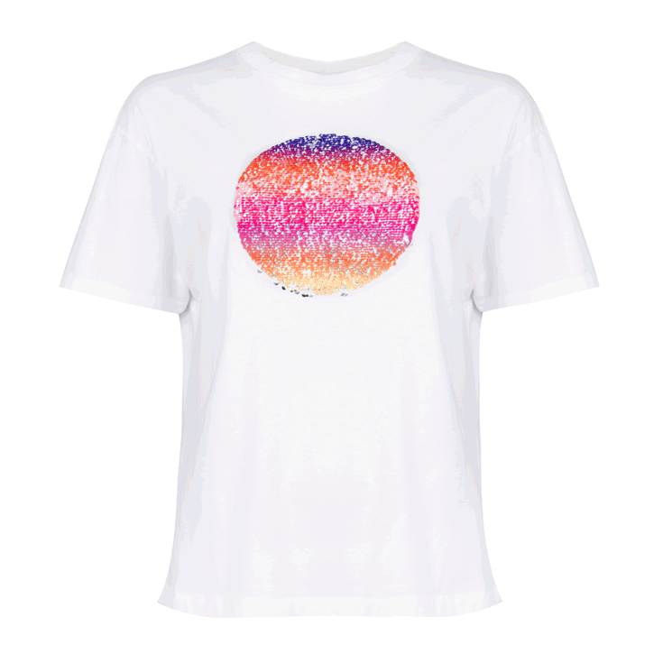 Womens White Sequin S/s T Shirt 20077 by PS Paul Smith from Hurleys
