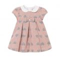 Baby Dusty Pink Jacquard Heart Dress 92210 by Mayoral from Hurleys