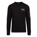 Mens Black Taped Logo Detail Crew Sweat Top 57467 by EA7 from Hurleys