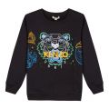Boys Black Cosmic Tiger Sweat Top 30809 by Kenzo from Hurleys