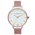 Womens Rose Gold Big Dial Mesh Strap Watch 52040 by Olivia Burton from Hurleys