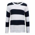Womens Off White/Navy Fairway Striped Knitted Jumper 34546 by Barbour from Hurleys