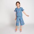 Girls Blue Chambray Palm Top 85135 by Billieblush from Hurleys