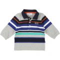 Baby Blue & Grey Striped L/s Polo Shirt 13229 by BOSS from Hurleys