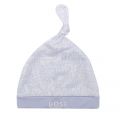 Baby Pale Blue/White Hat + Babygrow Set 101853 by BOSS from Hurleys