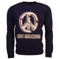 Mens Black Peace Logo Sweat Top 15609 by Love Moschino from Hurleys