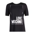 Womens Black Logo Box Metallic S/s T Shirt 26924 by Love Moschino from Hurleys