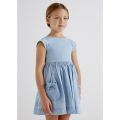 Girls Light Blue Chambray Pocket Dress 102558 by Mayoral from Hurleys