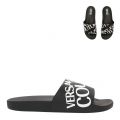 Mens Black Branded Logo Slides 82282 by Versace Jeans Couture from Hurleys