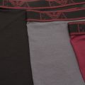 Mens Black/Grey/Burgundy Monogram 3 Pack Boxers 48046 by Emporio Armani Bodywear from Hurleys