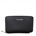Womens Black Iconic Tommy Medium Zip Around Wallet 100942 by Tommy Hilfiger from Hurleys