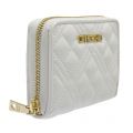 Womens Optical White Diamond Quilted Small Zip Around Purse 82460 by Love Moschino from Hurleys