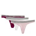 Womens Pink/White Branded 3 Pack Thongs 52206 by Calvin Klein from Hurleys