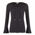 Womens Black Lace Up Flared Top 31097 by Michael Kors from Hurleys