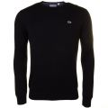 Mens Black Cotton Crew Knitted Jumper 61771 by Lacoste from Hurleys