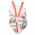 Girls Coral Red Collage Print Swimsuit 104479 by Kenzo from Hurleys
