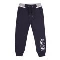 Boys Navy Branded Sweat Pants 45544 by BOSS from Hurleys