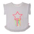 Girls White Star Frill S/s T Shirt 85130 by Billieblush from Hurleys