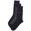 Mens Navy Branded 3 Pack Socks 15096 by Emporio Armani from Hurleys