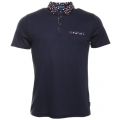Mens Navy Sydnar Floral Collar S/s Polo Shirt 67438 by Ted Baker from Hurleys