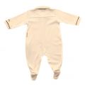 Baby Long Sleeve Polo Romper In White