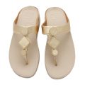 Womens Vintage Gold Leia Leather Toe Post Sandals 59585 by FitFlop from Hurleys