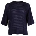 Womens Utility Blue Beka Sheer Rib Jersey Knitted Top 21236 by French Connection from Hurleys