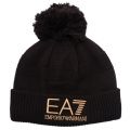 Mens Black Mount Urban Beanie Hat 64420 by EA7 from Hurleys