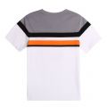 Boys White Colourblock Stripe S/s T Shirt 78411 by BOSS from Hurleys