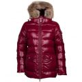 Womens Burgundy Authentic Fur Shiny Jacket 13972 by Pyrenex from Hurleys