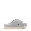 Womens Metal Grey Fuzz Sugar Terry Cross Slides 108958 by UGG from Hurleys