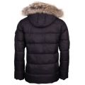 Mens Black Authentic Fur Hooded Padded Jacket 13932 by Pyrenex from Hurleys