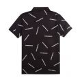 Boys Black Logo Print S/s Polo Shirt 57386 by Emporio Armani from Hurleys