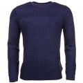 Mens Dark Blue Rossi Mixed Stitch Knitted Jumper 61568 by Ted Baker from Hurleys