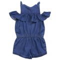 Girls Blue Embroidered Denim Playsuit 22612 by Mayoral from Hurleys