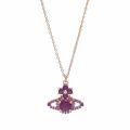 Womens Rose Gold/Amethyst Valentina Orb Pendant Necklace 77163 by Vivienne Westwood from Hurleys