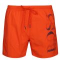 Mens Bright Orange Octopus Side Logo Swim Shorts 37703 by BOSS from Hurleys