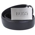 Boys Black Leather Branded Belt 16697 by BOSS from Hurleys