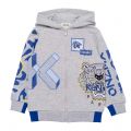 Boys Pale Blue Camo Tiger Hooded Zip Through Sweat Top 95983 by Kenzo from Hurleys