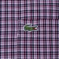 Mens Burgundy Check L/s Shirt 61805 by Lacoste from Hurleys