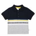 Toddler Navy Colour Stripe Logo S/s Polo Shirt 55926 by BOSS from Hurleys