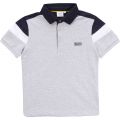 Boys Grey Marl Arm Panel Detail S/s Polo Shirt 55964 by BOSS from Hurleys