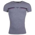 Mens Grey Melange Logo Stripe S/s T Shirt 15050 by Emporio Armani from Hurleys