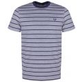 Mens Dark Carbon Oxford Stripe S/s T Shirt 21226 by Fred Perry from Hurleys