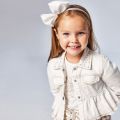 Girls White Diamante Flower S/s T Shirt 82317 by Mayoral from Hurleys