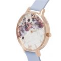 Womens Chalk Blue & Rose Gold Marble Florals Watch 27966 by Olivia Burton from Hurleys