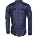 Mens Blue Denim Slim Fit L/s Shirt 73043 by Armani Jeans from Hurleys