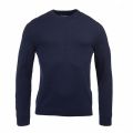 Mens Navy Baffle Patch Crew Neck Knitted Jumper 31503 by Barbour International from Hurleys